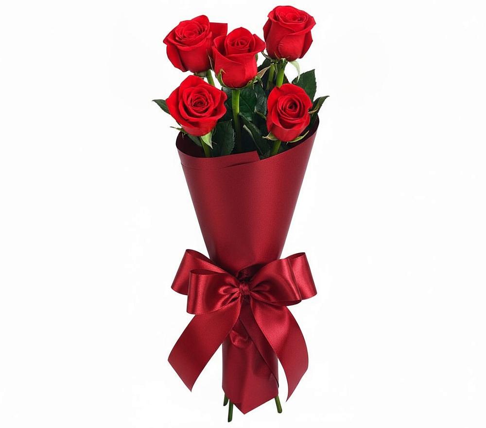 Букет 5 Красных роз Эдлесс Лав в Воле