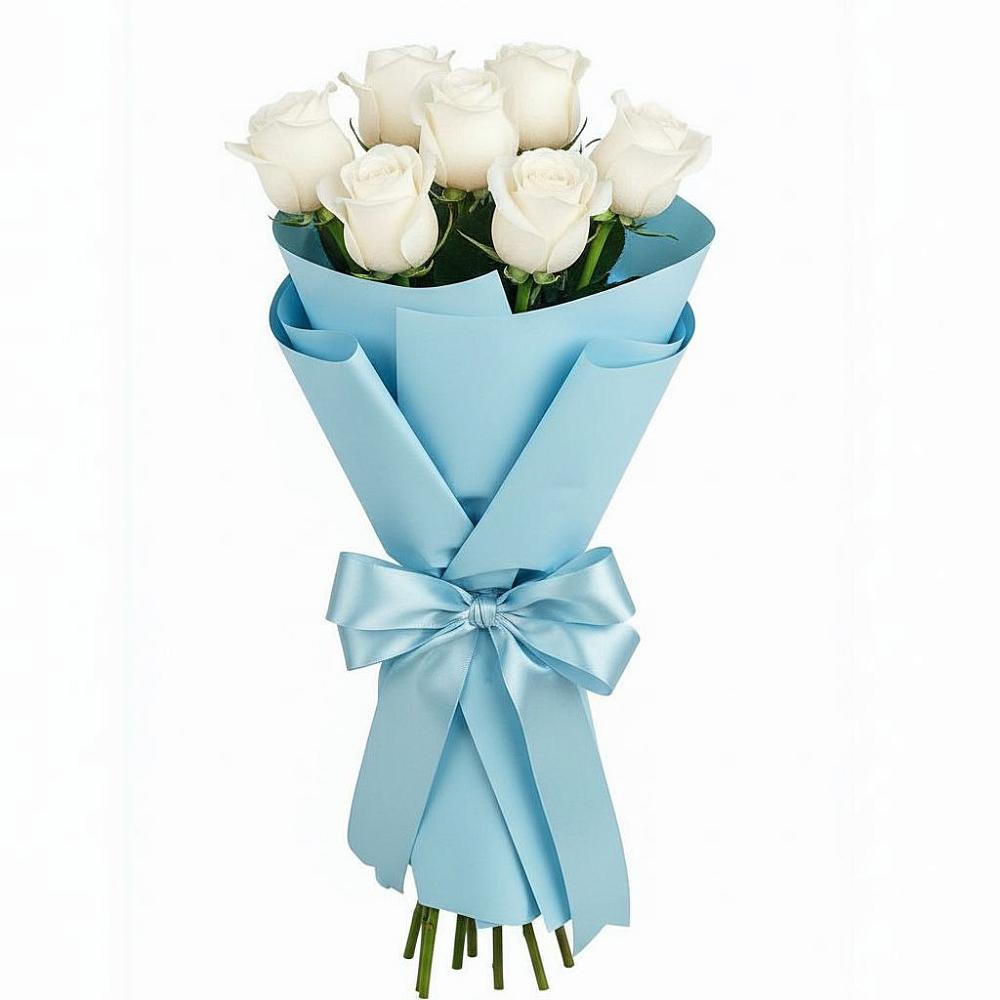 Букет 7 белых роз Проуд в Воле