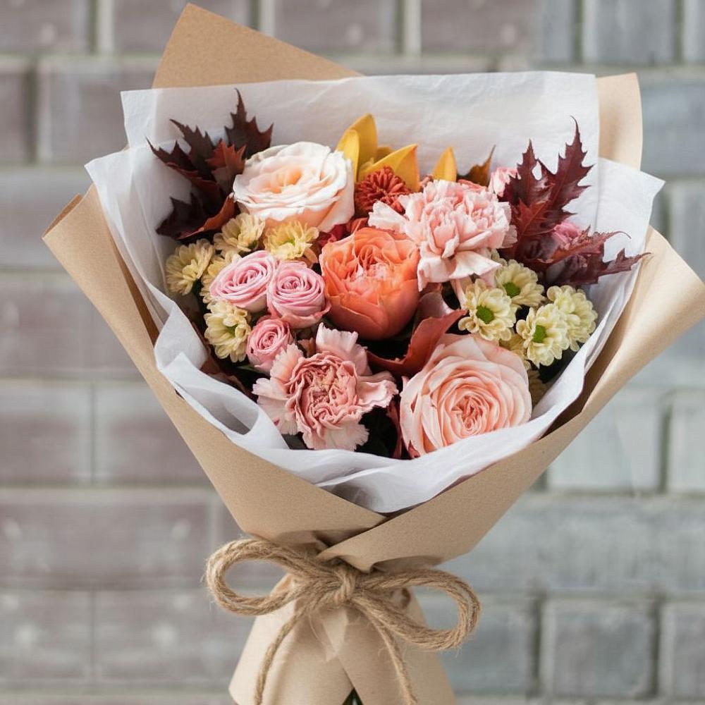 Букет цветов из: Гвоздики, Хризантемы и Розы в Воле