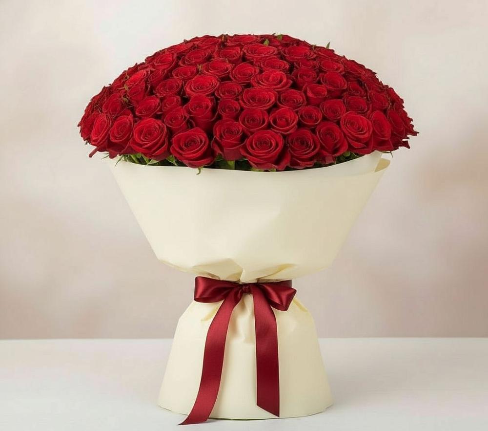 Букет 101 Красная роза Милано в Воле