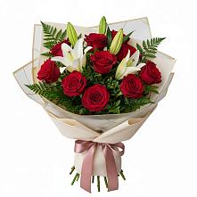 Букет цветов из:  Лилии и Розы в Воле