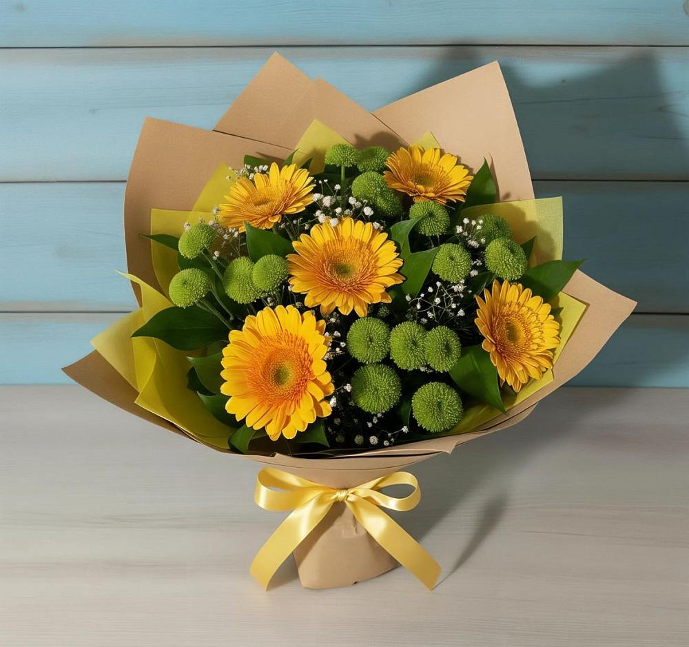 Букет цветов из: Герберы и Хризантемы в Воле