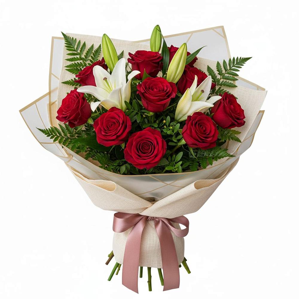 Букет цветов из: Лилии и Розы в Воле