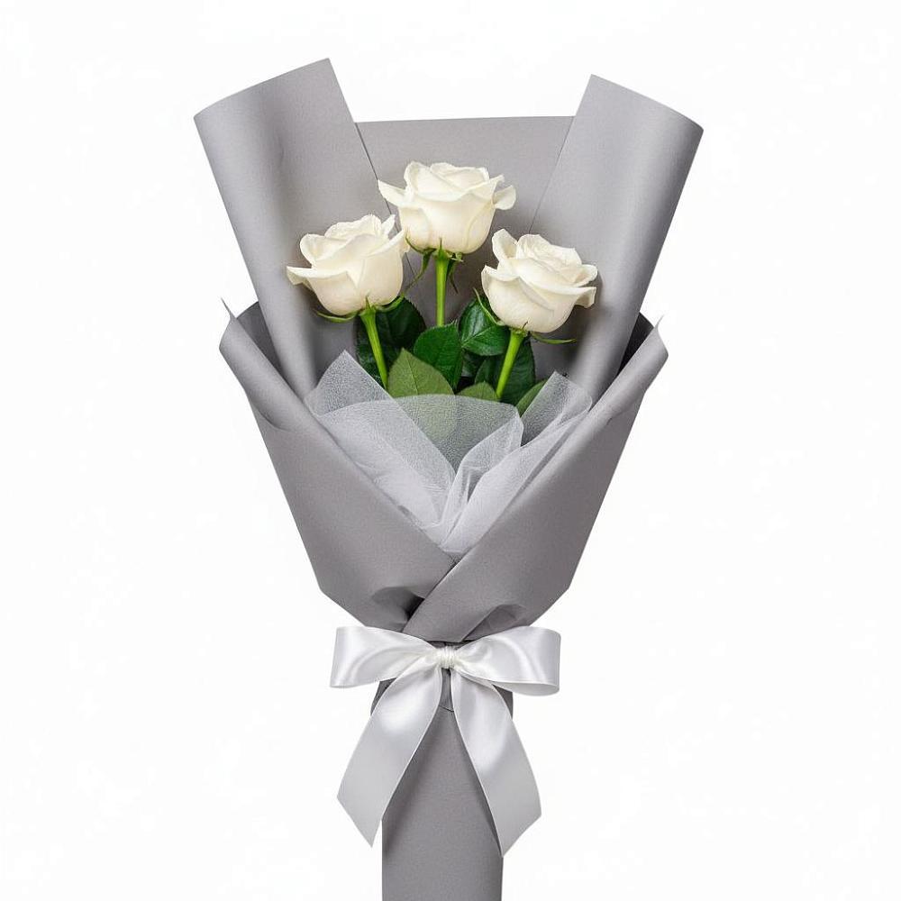 Букет 3 белые розы в Воле