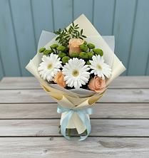 Букет цветов из:  Герберы, Розы и Хризантемы в Воле