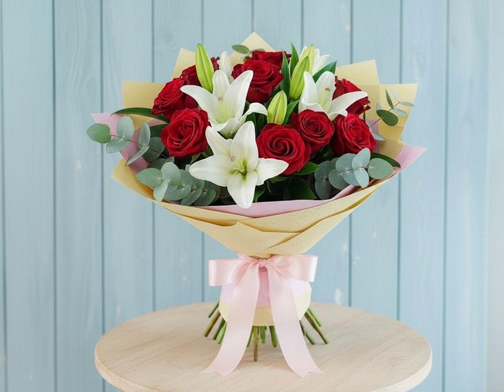 Букет цветов из: Лилии и Розы в Воле